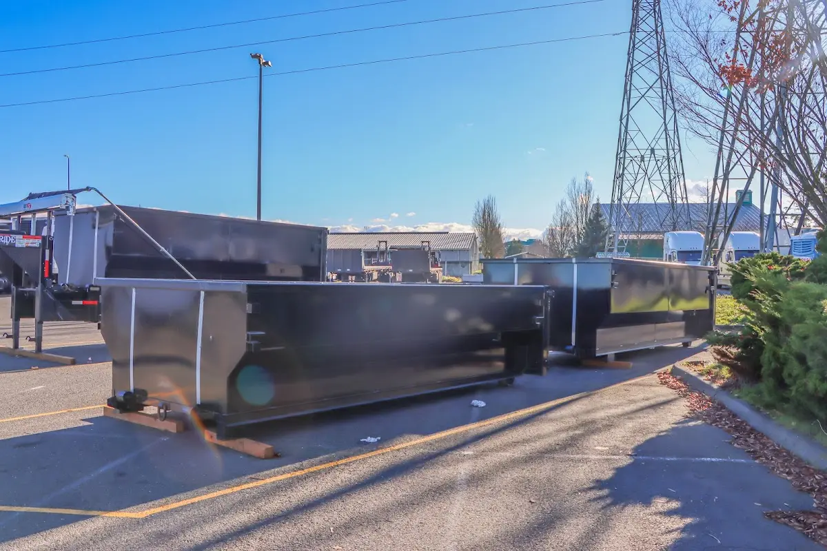 Roll-off dumpster ready for waste disposal at job site for Construction Dumpster Rental in Apopka